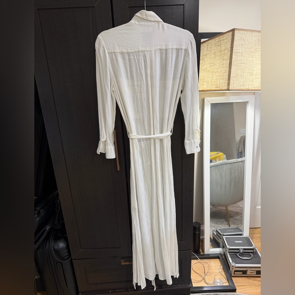 L'AGENCE White Maxi Shirt Dress - Picture 2 of 5